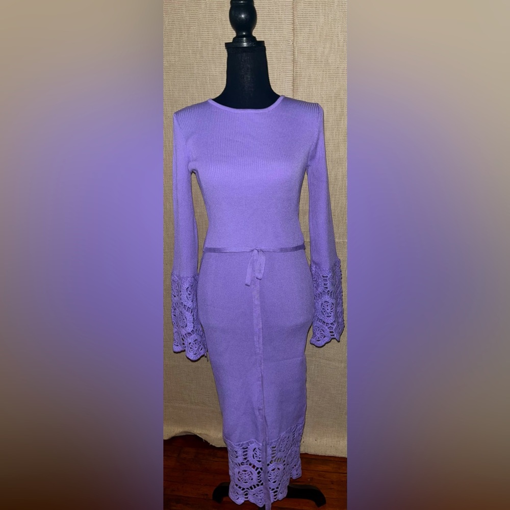 Lavender Knitted Skirt Set